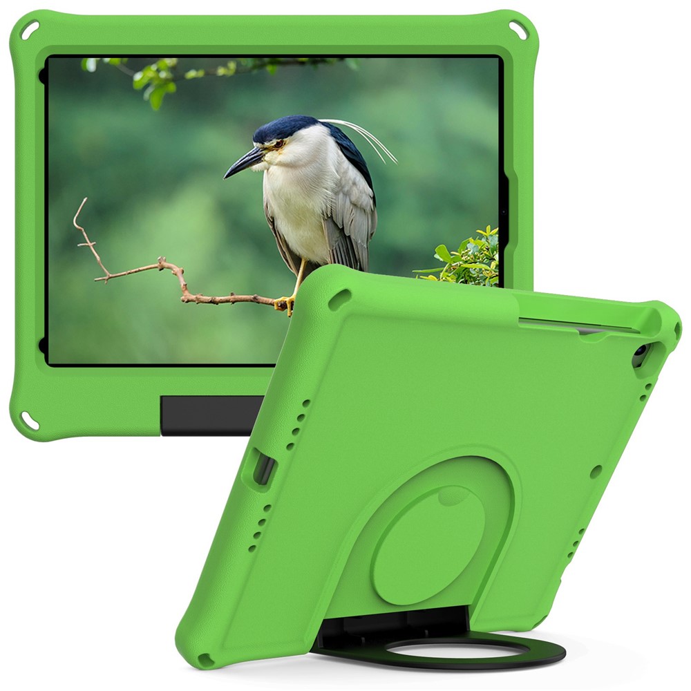 For iPad 10.2 (2019)/(2020)/(2021) EVA Shockproof Tablet Case Protective Cover with Ring Kickstand - Green