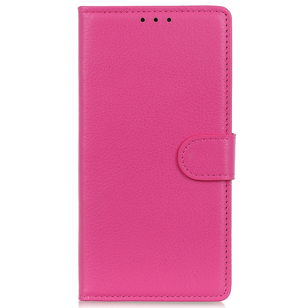 For iPhone 14 Max 6.7 inch Litchi Texture Anti-fall Protection PU Leather Cover Stand Magnetic Wallet Cell Phone Case - Rose-8