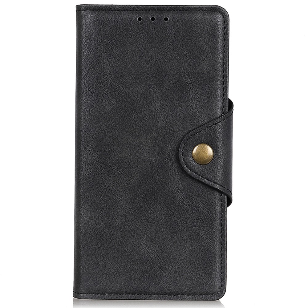 For iPhone 14 6.1 inch Anti-fall PU Leather Stand Wallet Case Brass Buckle Magnetic Clasp Full Body Protection Phone Cover - Black-9