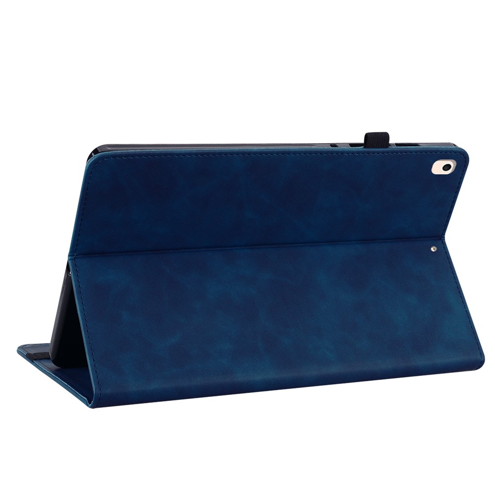 For iPad 9.7-inch (2018)/9.7-inch (2017)/iPad Air 2/iPad Air (2013) Anti-drop Solid Color Tablet Case with Zipper Pocket Shockproof PU Leather Tablet Wallet Stand with Card Slots - Dark Blue-4
