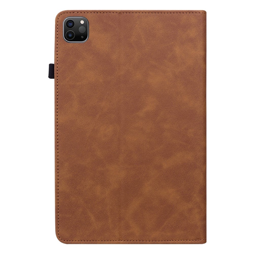 For iPad Pro 11-inch (2018)/(2020)/(2021)/iPad Air (2020) Anti-drop Solid Color Tablet Case Covering Shell with Zipper Pocket Shockproof PU Leather Tablet Protective Cover Wallet Stand - Brown-5