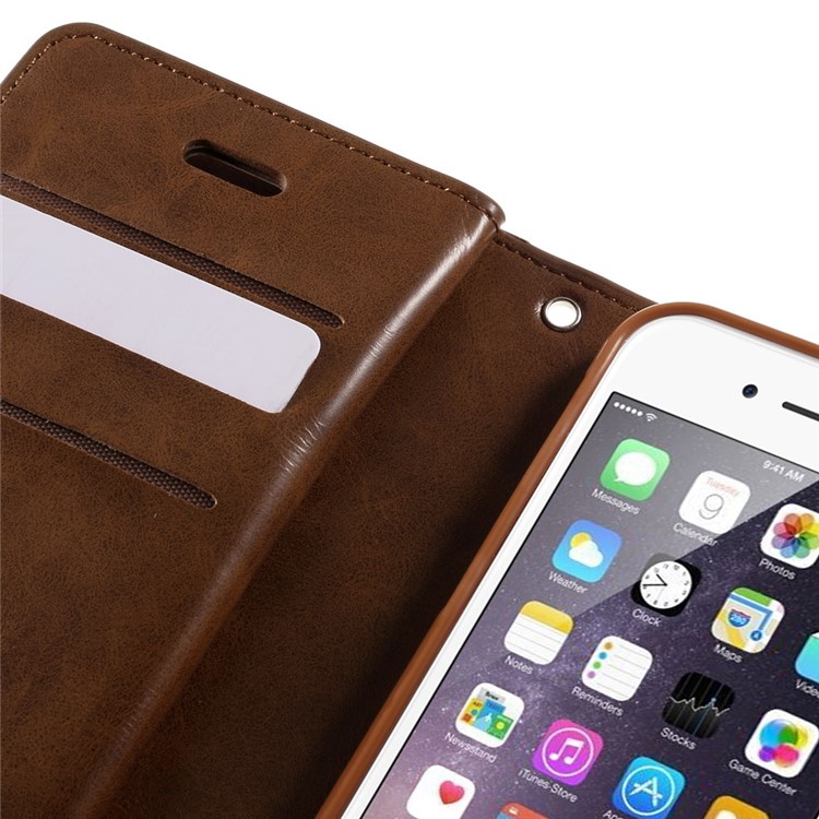 MERCURY GOOSPERY Mansoor Portafoglio Portafoglio in pelle per iPhone 8 / 7 da 4,7 pollici - Marrone-10