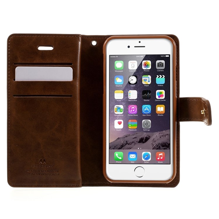 MERCURY GOOSPERY Mansoor Portafoglio Portafoglio in pelle per iPhone 8 / 7 da 4,7 pollici - Marrone-4