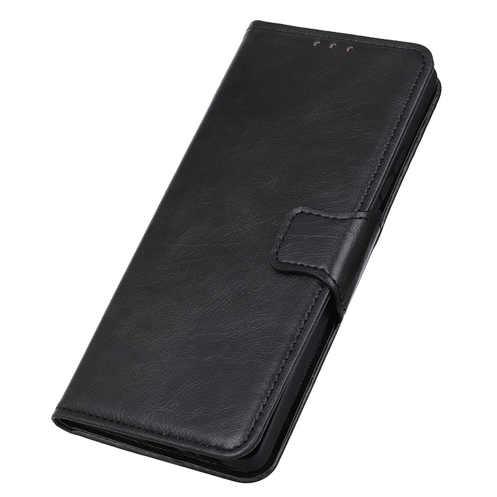 For iPhone 14 Max 6.7 inch Crazy Horse Texture Wallet Flip Cover PU Leather TPU Inner Magnetic Closure Stand Folio Full Protection Case - Black-6