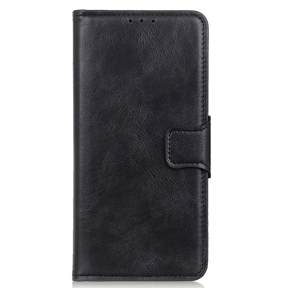 For iPhone 14 Pro 6.1 inch Crazy Horse Texture PU Leather Magnetic Case TPU Inner Shell Shockproof Viewing Stand Flip Wallet Cover - Black-8