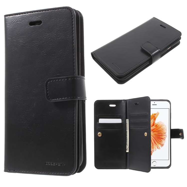 MERCURY GOOSPERY Bolsa de couro Mansoor Wallet Diary para iPhone 8 Plus / 7 Plus 5.5 inch - negro-1