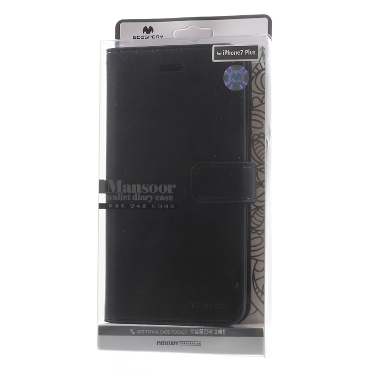 MERCURY GOOSPERY Bolsa de couro Mansoor Wallet Diary para iPhone 8 Plus / 7 Plus 5.5 inch - negro-12