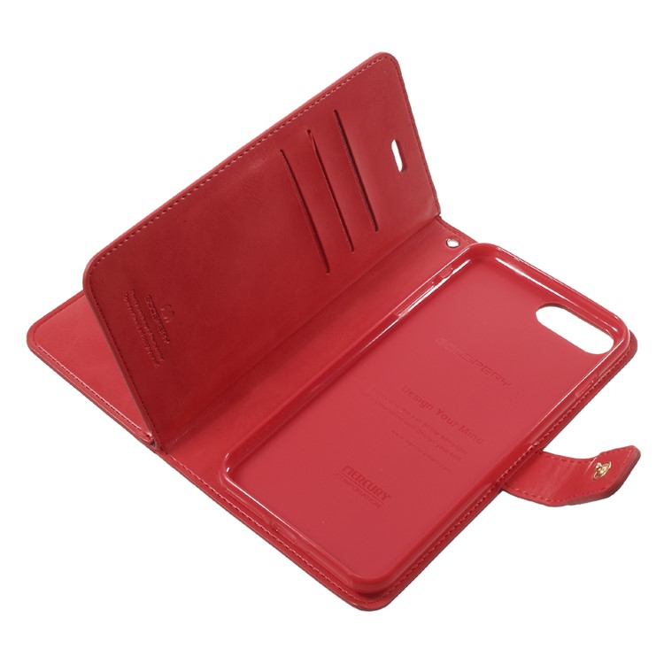 MERCURY GOOSPERY Mansoor Leather Wallet Diary Case for iPhone 8 Plus / 7 Plus 5.5 inch - Red-10