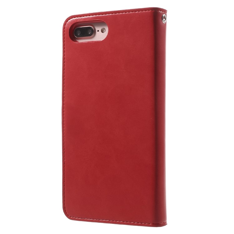 MERCURY GOOSPERY Mansoor Leather Wallet Diary Case for iPhone 8 Plus / 7 Plus 5.5 inch - Red-2