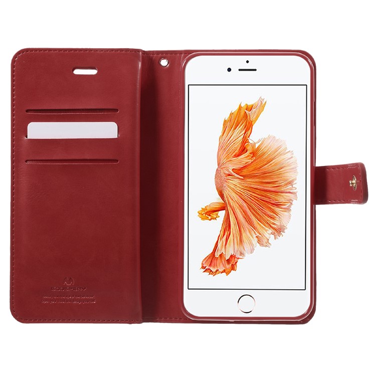 MERCURY GOOSPERY Mansoor Leather Wallet Diary Case for iPhone 8 Plus / 7 Plus 5.5 inch - Red-4