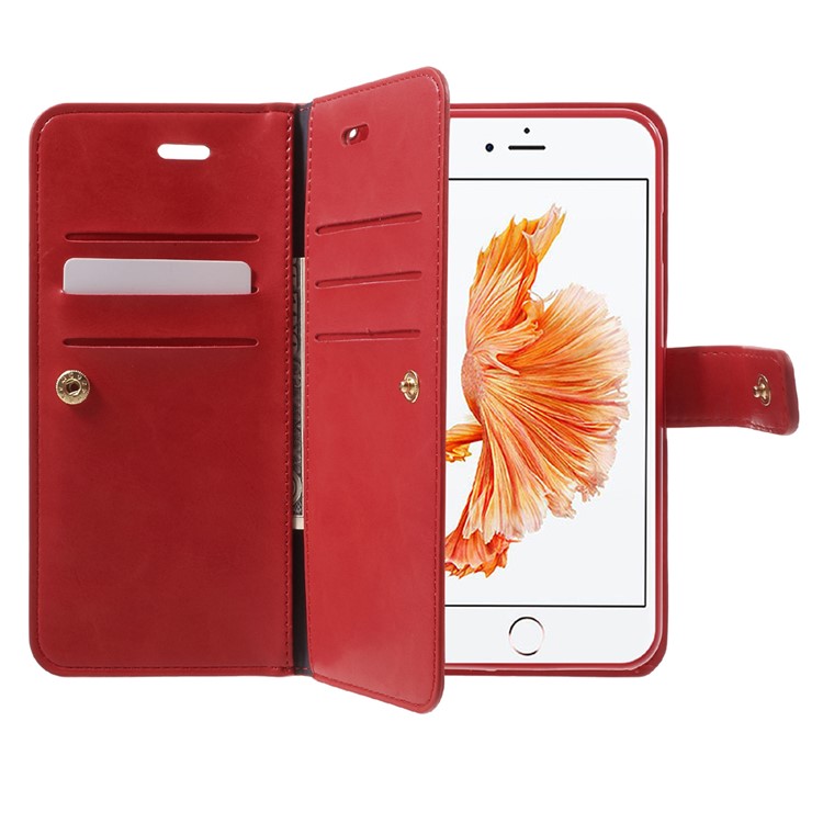 MERCURY GOOSPERY Mansoor Leather Wallet Diary Case for iPhone 8 Plus / 7 Plus 5.5 inch - Red-5