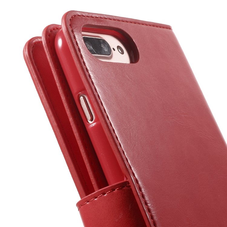 MERCURY GOOSPERY Mansoor Leather Wallet Diary Case for iPhone 8 Plus / 7 Plus 5.5 inch - Red-8