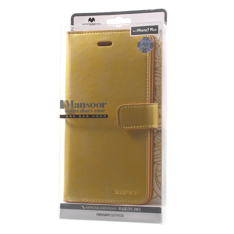 MERCURY GOOSPERY Mansoor Portafoglio Portafoglio in pelle per iPhone 8 Plus / 7 Plus 5,5 pollici - Oro-11