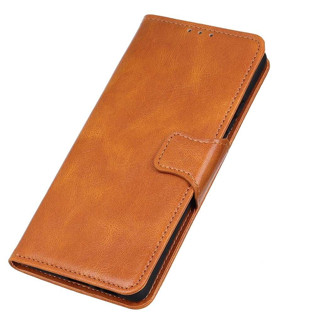 For iPhone 14 6.1 inch Crazy Horse Texture Flip Wallet Case Stand Magnetic Closure PU Leather Full Protective Folio Phone Cover - Brown-6