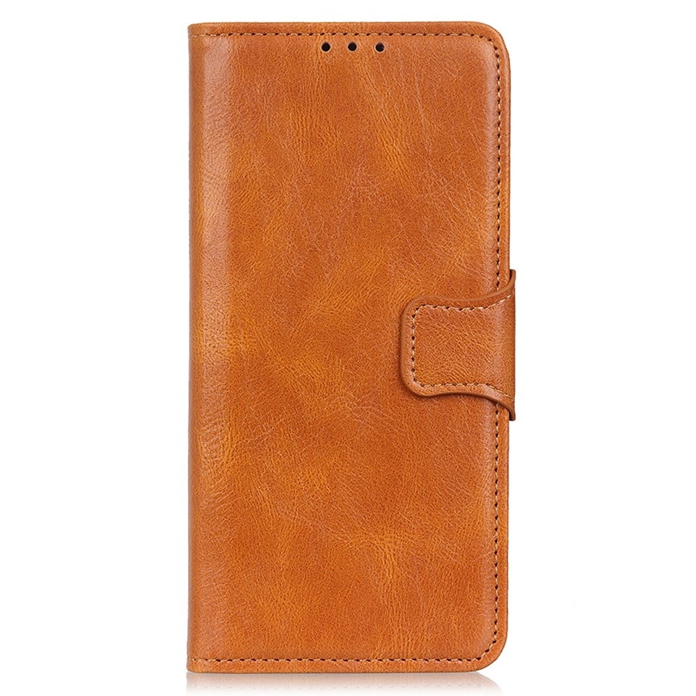 For iPhone 14 6.1 inch Crazy Horse Texture Flip Wallet Case Stand Magnetic Closure PU Leather Full Protective Folio Phone Cover - Brown-7