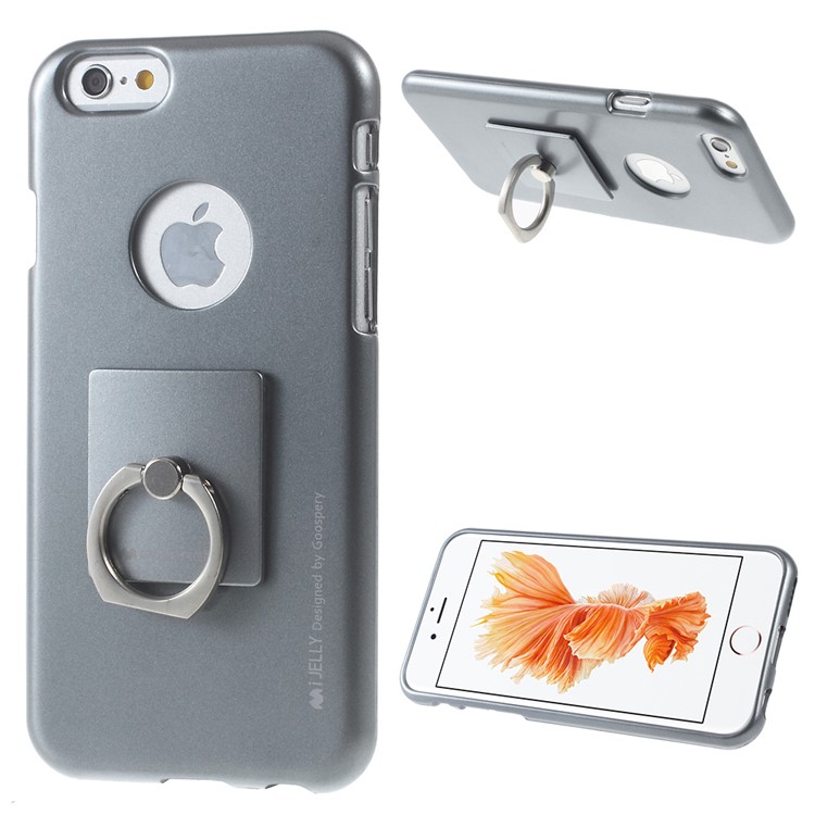 

MERCURY GOOSPERY i JELLY Finger Ring TPU Gel Case for iPhone 6s Plus / 6 Plus - Grey