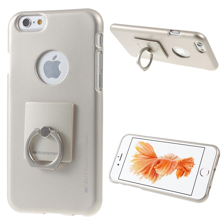 

MERCURY GOOSPERY for iPhone 6s Plus / 6 Plus i JELLY Kickstand Finger Ring TPU Shell for iPhone 6s Plus / 6 Plus - Gold