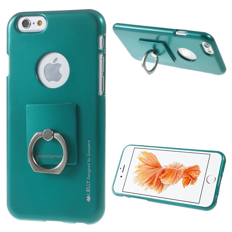 

MERCURY GOOSPERY i JELLY Finger Ring Soft TPU Case for iPhone 6s Plus / 6 Plus - Green