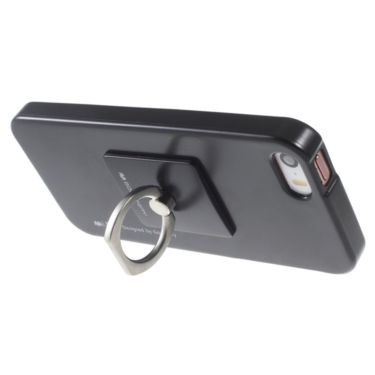 MERCURY GOOSPERY Für Iphone SE 5s 5 Ich JELLY Kickstand Fingerring TPU Fall - Schwarz-3
