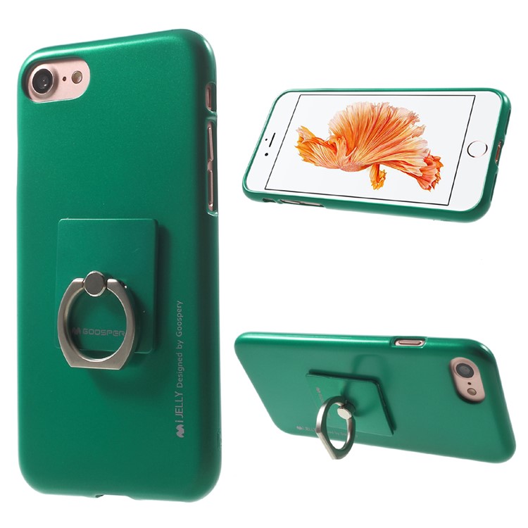 

MERCURY GOOSPERY i JELLY Kickstand Ring Grip TPU Cover for iPhone 8 / 7 4.7 inch - Green