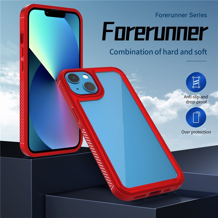 For iPhone 13 6.1 inch Anti-fall Phone Protective Case Full Protection Scratch Resistant Phone Cover - Red-2