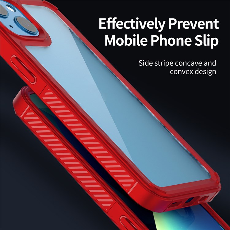 For iPhone 13 6.1 inch Anti-fall Phone Protective Case Full Protection Scratch Resistant Phone Cover - Red-3