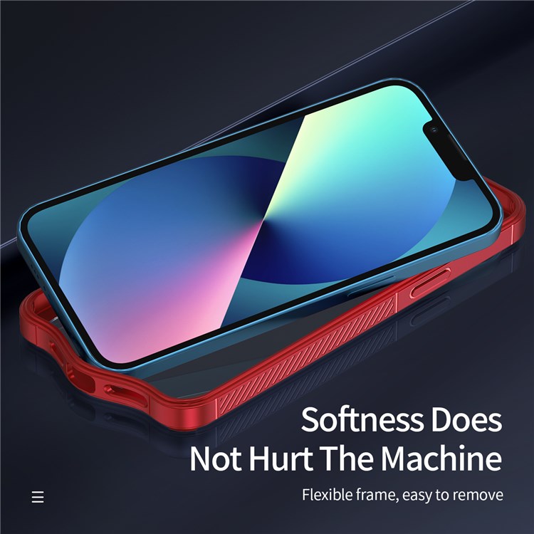 For iPhone 13 6.1 inch Anti-fall Phone Protective Case Full Protection Scratch Resistant Phone Cover - Red-4