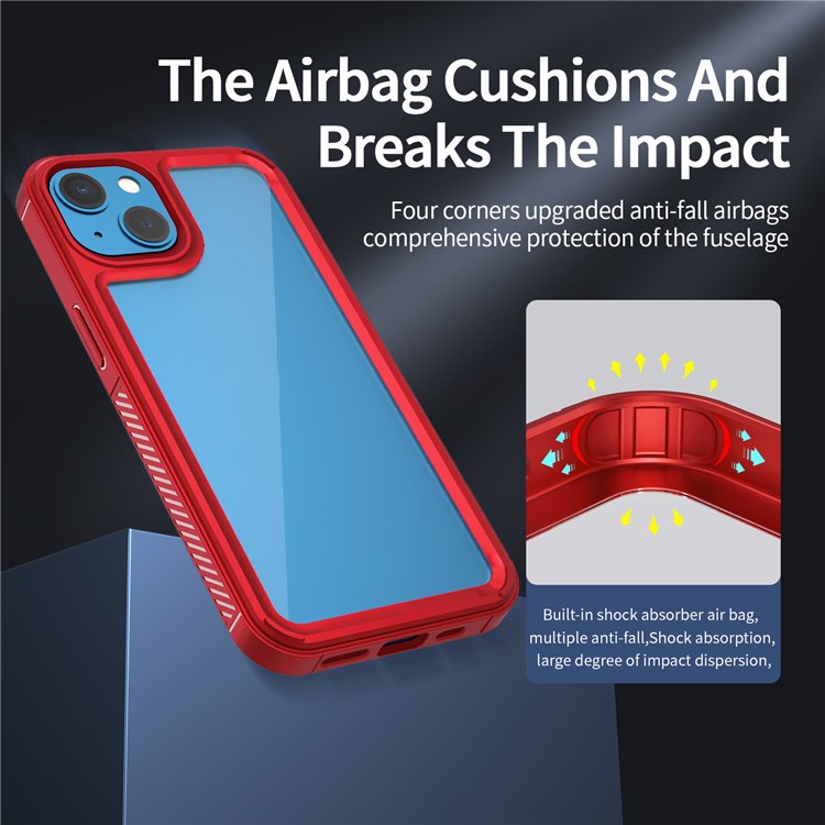 For iPhone 13 6.1 inch Anti-fall Phone Protective Case Full Protection Scratch Resistant Phone Cover - Red-5