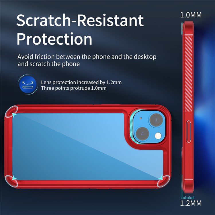 For iPhone 13 6.1 inch Anti-fall Phone Protective Case Full Protection Scratch Resistant Phone Cover - Red-7