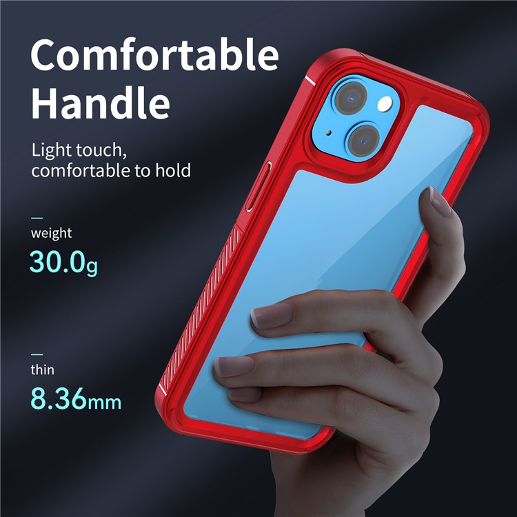 For iPhone 13 6.1 inch Anti-fall Phone Protective Case Full Protection Scratch Resistant Phone Cover - Red-8