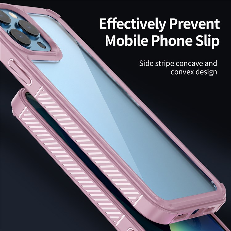 For iPhone 13 Pro Max 6.7 inch Non-slip Lightweight Phone Protective Case Scratch Resistant Phone Cover with Camera Lens Protection - Pink-3