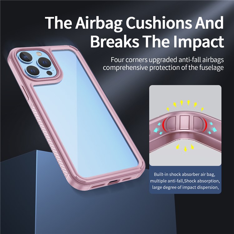 For iPhone 13 Pro Max 6.7 inch Non-slip Lightweight Phone Protective Case Scratch Resistant Phone Cover with Camera Lens Protection - Pink-5