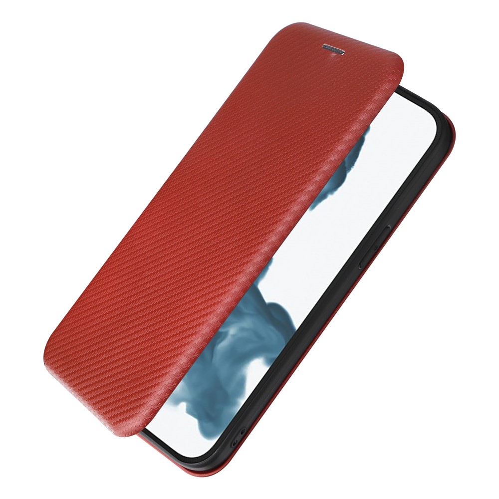 For iPhone 14 Pro 6.1 inch Anti-fall Phone Cover with Card Slot Magnetic Absorption Carbon Fiber Texture PU Leather Flip Cover Stand - Brown-7