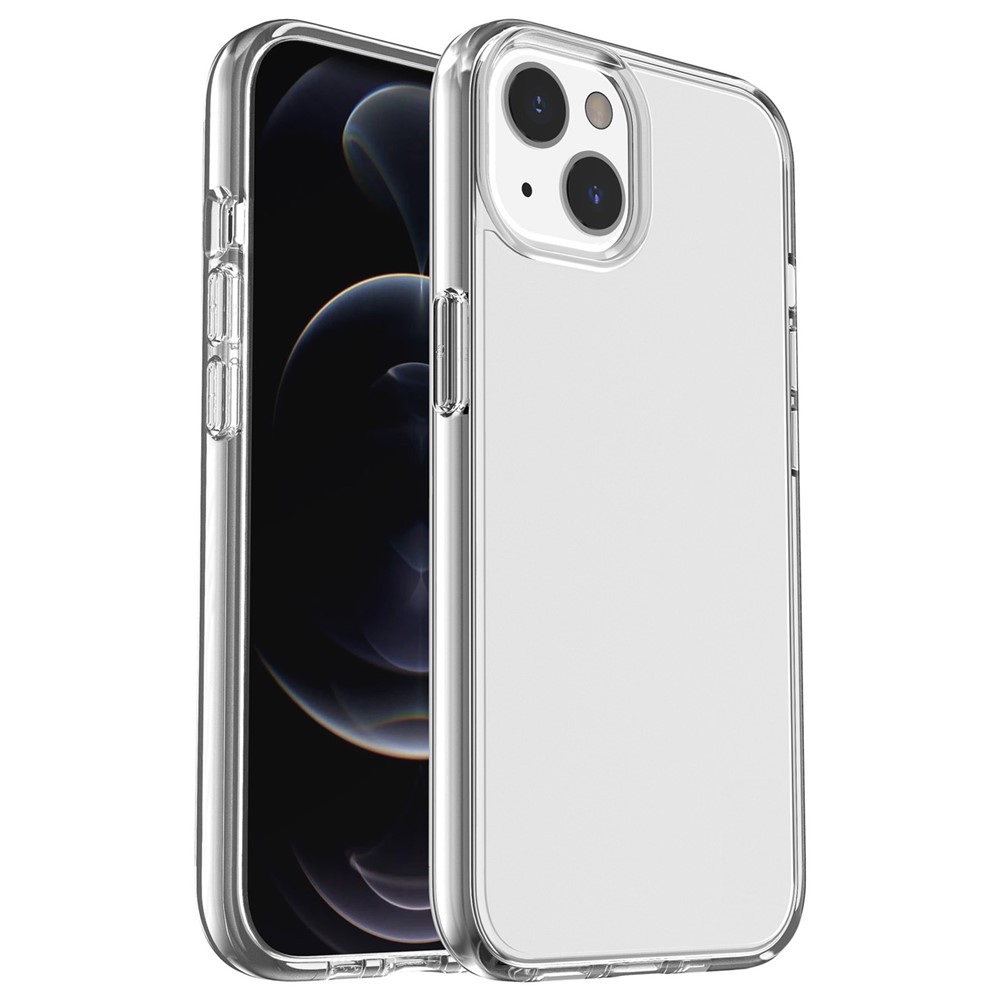 For iPhone 14 Max 6.7 inch Transparent Phone Case Hard PC Flexible TPU Anti-Scratch Defender Protective Cover - Transparent-1