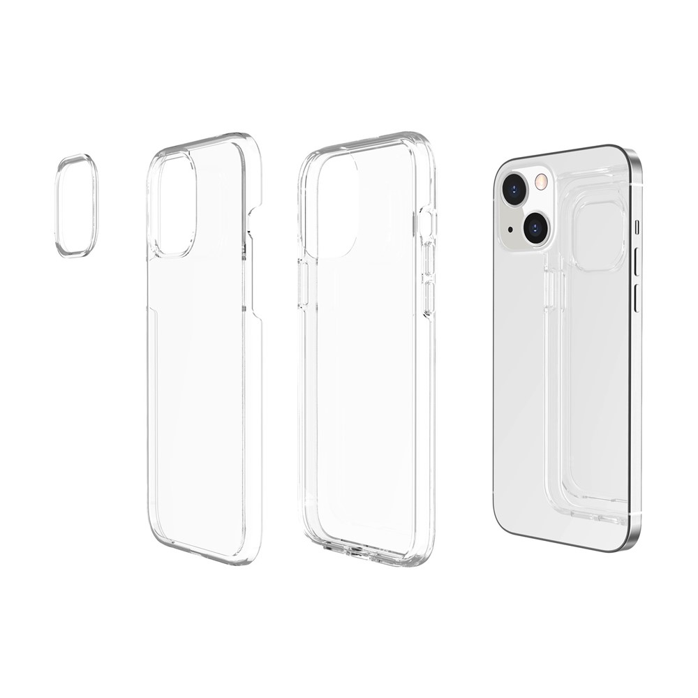 For iPhone 14 Max 6.7 inch Transparent Phone Case Hard PC Flexible TPU Anti-Scratch Defender Protective Cover - Transparent-5