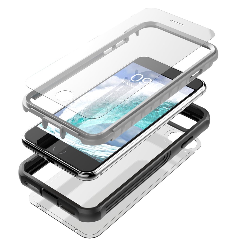For iPhone SE (2022)/(2020)/iPhone 8/7/6s/6 4.7-inch Full Protection Anti-drop PC Phone Case with PET Screen Protector-5