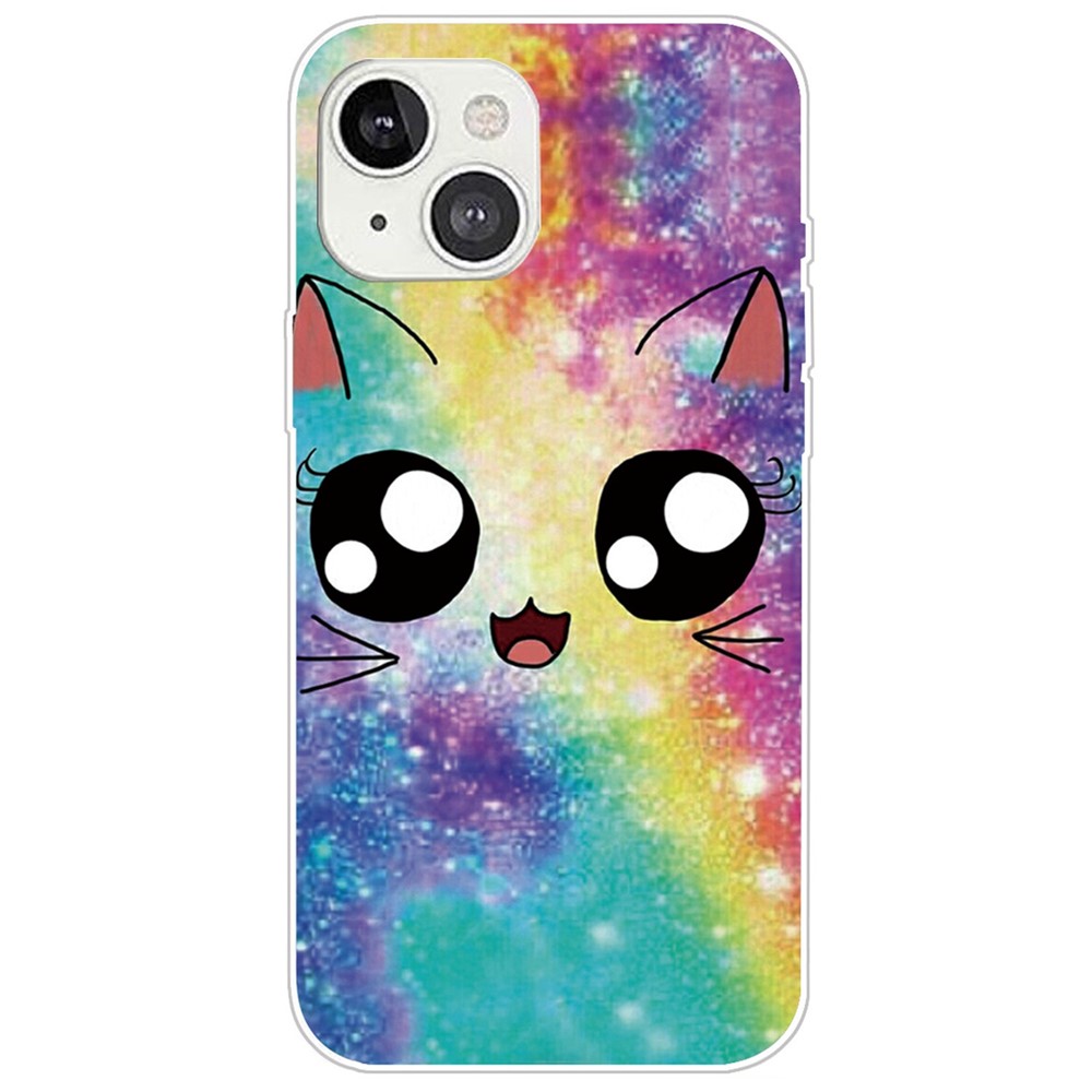 IMD Pattern Printing Phone Case for iPhone 14 6.1 inch, Anti-fall Protection Soft TPU Shockproof Cover - Rainbow-1