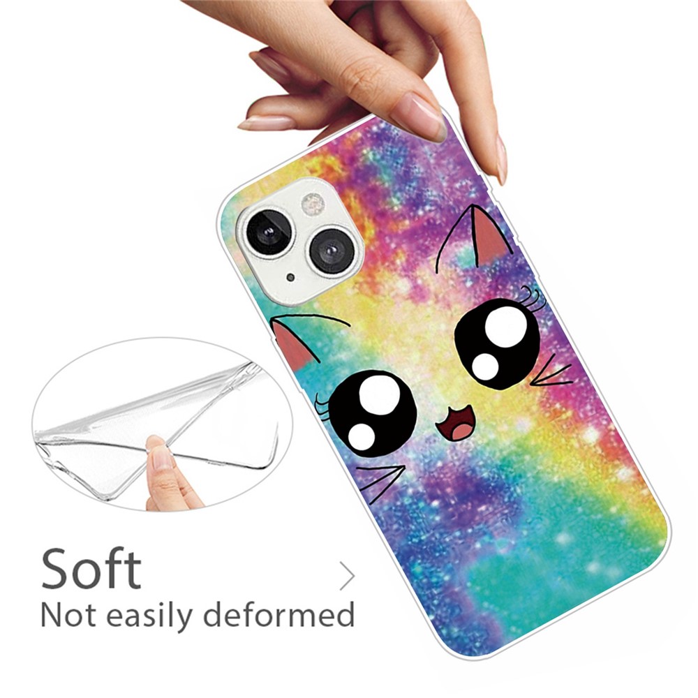 IMD Pattern Printing Phone Case for iPhone 14 6.1 inch, Anti-fall Protection Soft TPU Shockproof Cover - Rainbow-2