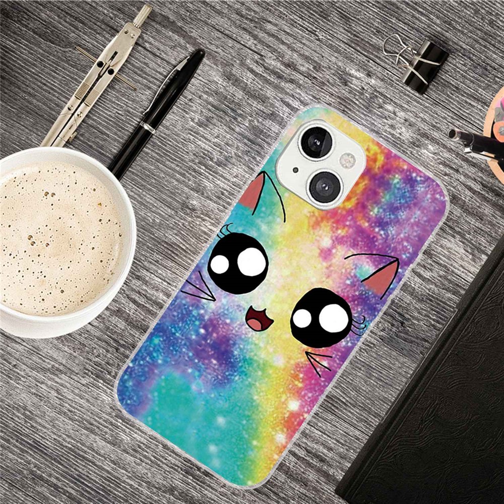 IMD Pattern Printing Phone Case for iPhone 14 6.1 inch, Anti-fall Protection Soft TPU Shockproof Cover - Rainbow-3
