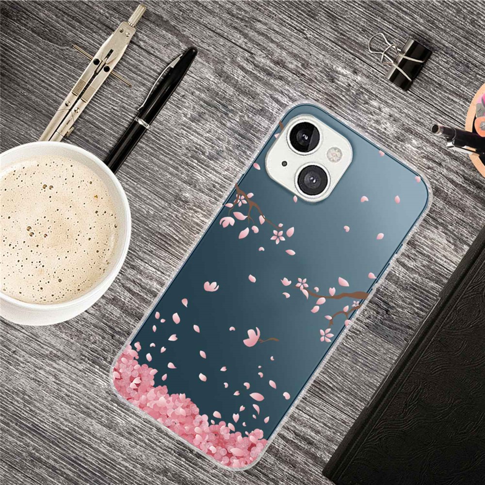 Anti-scratch Soft TPU Protective Case for iPhone 14 Max 6.7 inch, IMD Pattern Printed Phone Cover - Sakura-3
