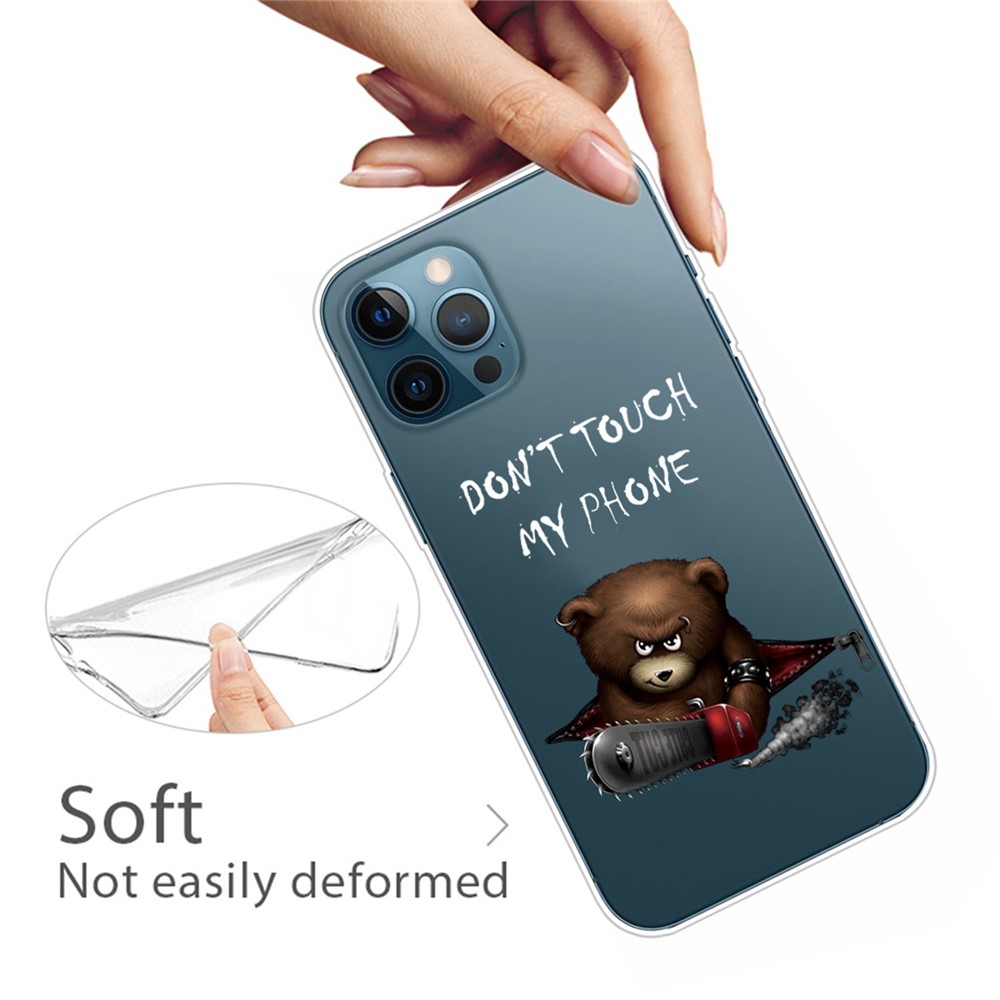 Soft TPU Phone Cover for iPhone 14 Pro 6.1 inch, Pattern Printing IMD Slim Light Phone Case - Don't Touch My Phone-2
