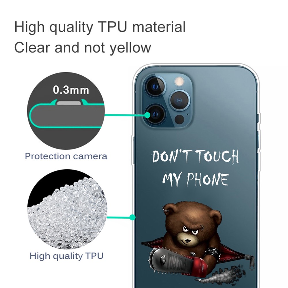 Soft TPU Phone Cover for iPhone 14 Pro 6.1 inch, Pattern Printing IMD Slim Light Phone Case - Don't Touch My Phone-4