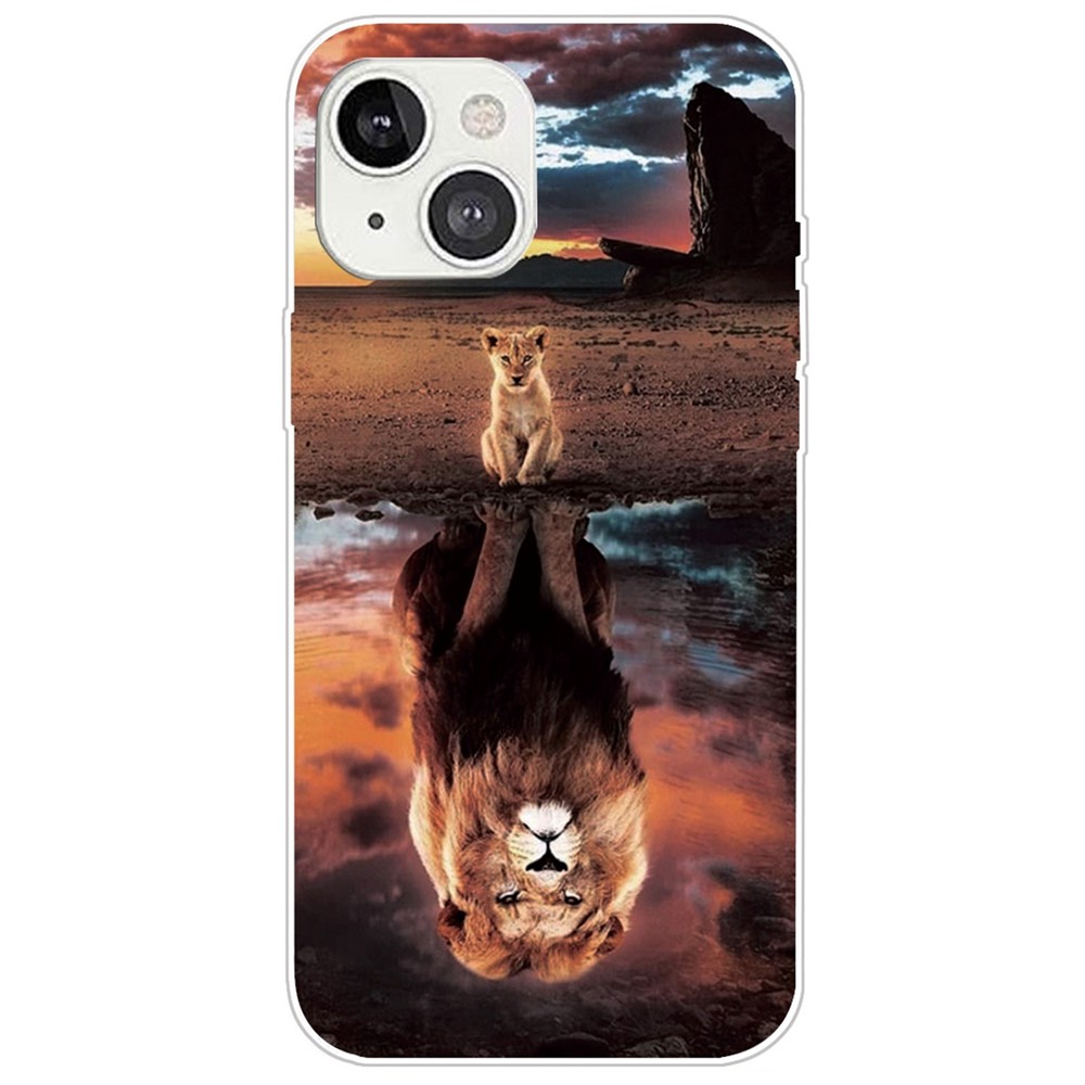 Impression de Motif IMD TPU Case Pour Iphone 14 6,1 Pouces, Couverture Arrière de Protection Téléphonique à L'épreuve du Téléphone - Lion