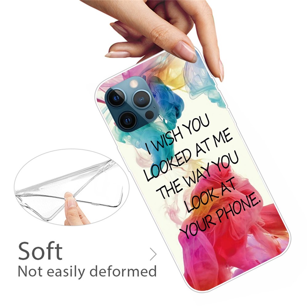 For iPhone 14 Pro 6.1 inch Pattern Printing Design Phone Case IMD Technology Shockproof Soft TPU Protective Cover Skin - Looked at Me-2