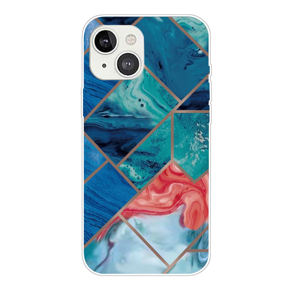 For iPhone 14 Max 6.7 inch B Style Marble Pattern Design IMD Phone Case Soft TPU Shockproof Protective Cover - Style A-1