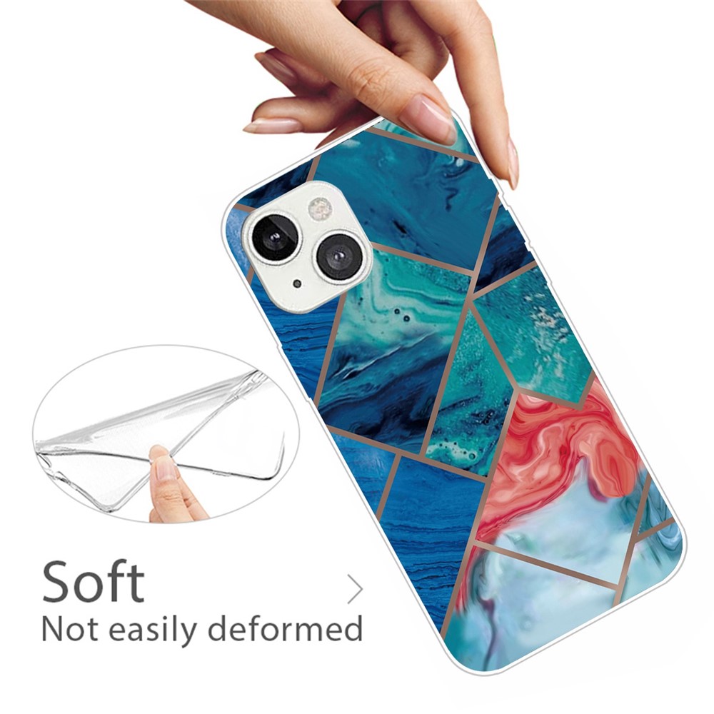 For iPhone 14 Max 6.7 inch B Style Marble Pattern Design IMD Phone Case Soft TPU Shockproof Protective Cover - Style A-2