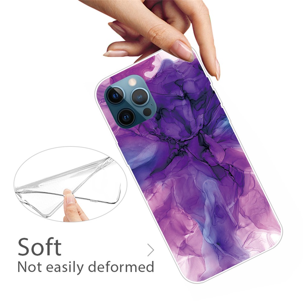 For iPhone 14 Pro 6.1 inch Abstract Marble Pattern Case Soft TPU Anti-Scratch Protective IMD Phone Cover - Style A-2