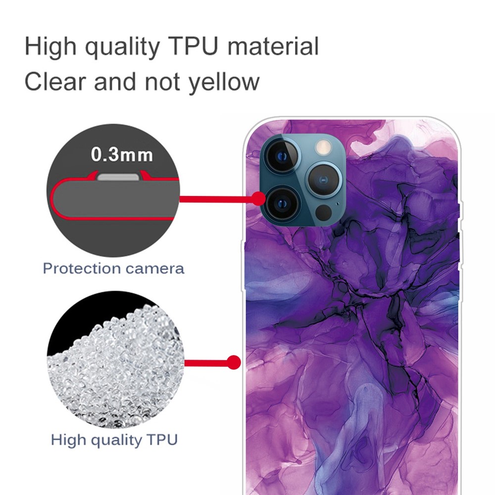 For iPhone 14 Pro 6.1 inch Abstract Marble Pattern Case Soft TPU Anti-Scratch Protective IMD Phone Cover - Style A-3