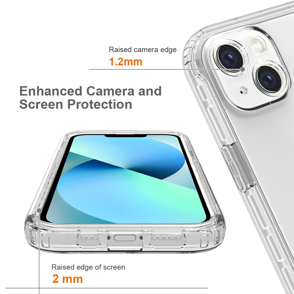 For iPhone 14 6.1 inch Scratch-resistant Anti-drop Transparent TPU + PC Hybrid Case Gradient Color Phone Shell - Transparent-3