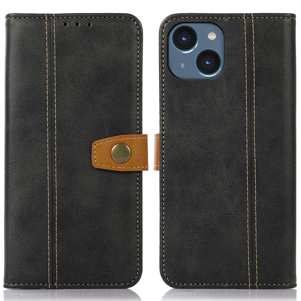 For iPhone 14 Max 6.7 inch PU Leather Wallet Phone Case Stand Feature Flip Protective Shockproof Cover - Black-1